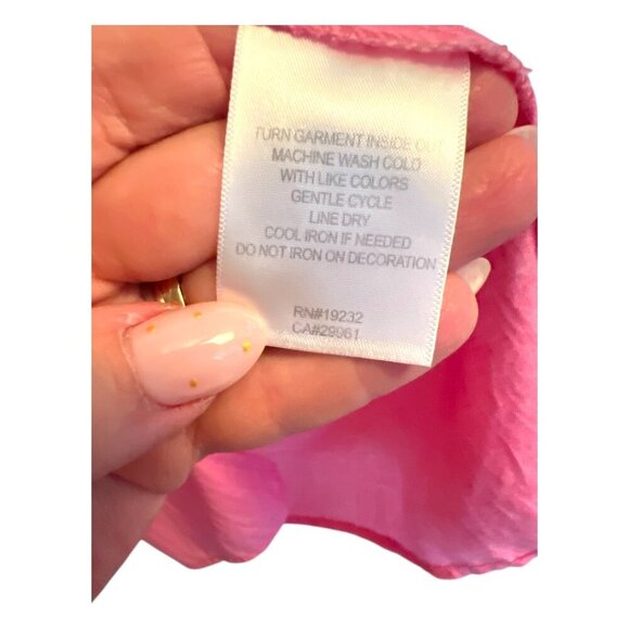 Alfred Dunner Paradise Pink Embroidered Yoke & Sleeve V Neck Tunic Top Sz Medium - Picture 9 of 9